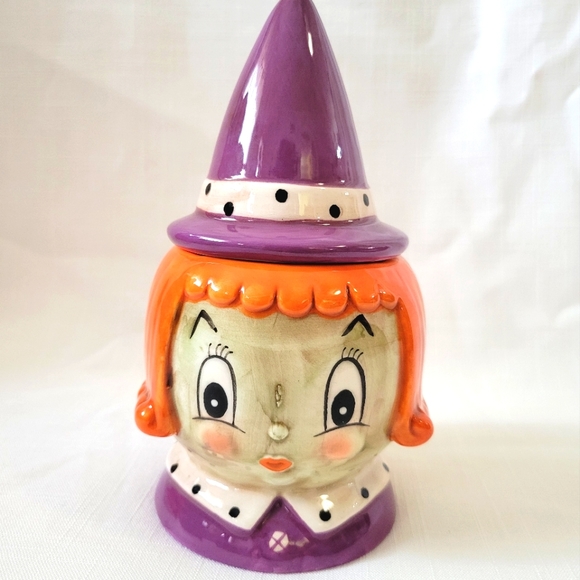 Johanna Parker Witch Candy Dish *New Vintage Inspired Halloween Canister - Picture 8 of 14